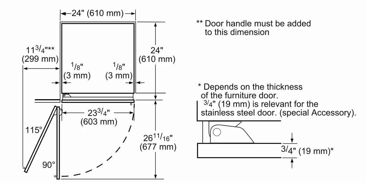 THERMADOR  Freedom® Built-in Freezer Column 24'' Panel Ready - Panel Ready (T24IF905SP)