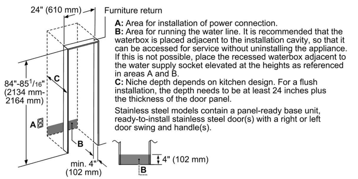 THERMADOR  Freedom® Built-in Freezer Column 24'' Panel Ready - Panel Ready (T24IF905SP)