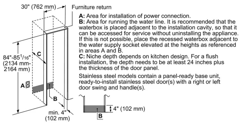 Thermador  Built-in Freezer Column 30" - Panel Ready (T30IF905SP)