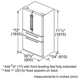 Thermador 36" Freestanding FDBM, 4-Door, Counter Depth - Stainless Steel (T36FL821NS)