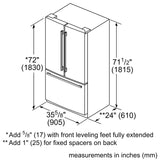 THERMADOR  Freedom® Freestanding French Door Bottom Mount Refrigerator 36'' Professional - Stainless Steel (T36FT820NS)