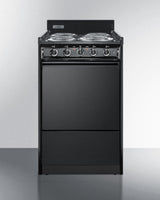 Summit 20" Wide Electric Coil Range - Black (TEM110C)