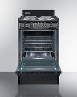 Summit 20" Wide Electric Coil Range - Black (TEM110C)