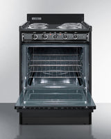 Summit 24" Wide Electric Coil Range - Black (TEM610C)