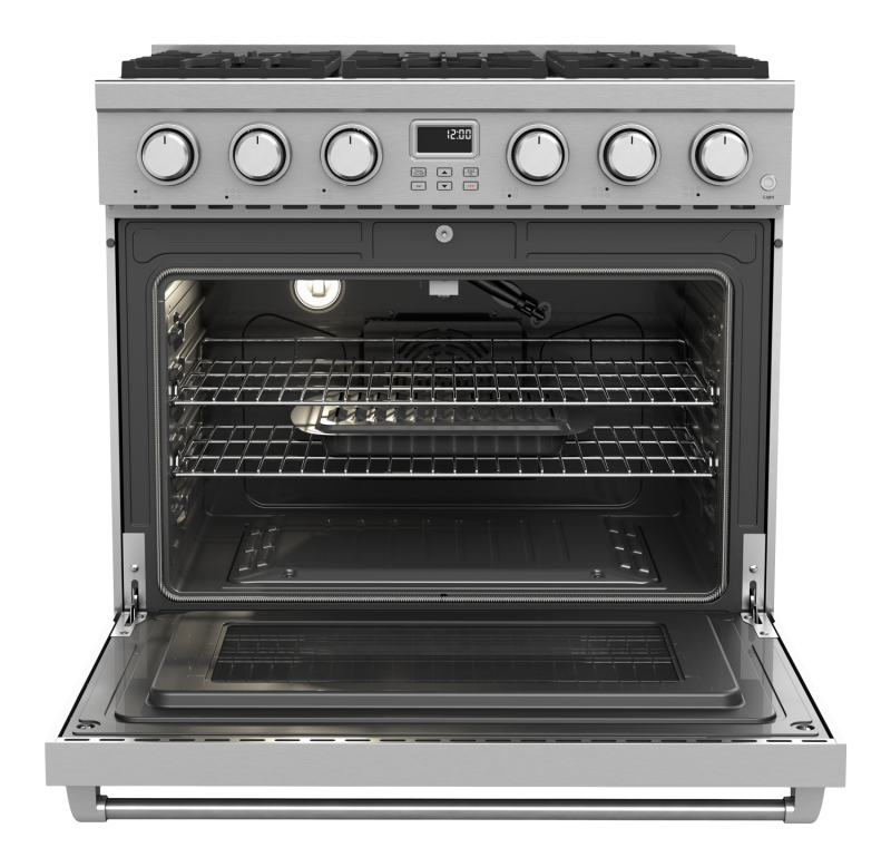 THOR KITCHEN  36 Inch Contemporary Professional Liquid Propane Range Thor Kitchen - Stainless Steel (ARG36LP)