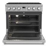 THOR KITCHEN  36 Inch Contemporary Professional Liquid Propane Range Thor Kitchen - Stainless Steel (ARG36LP)