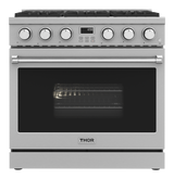 THOR KITCHEN  36 Inch Contemporary Professional Liquid Propane Range Thor Kitchen - Stainless Steel (ARG36LP)