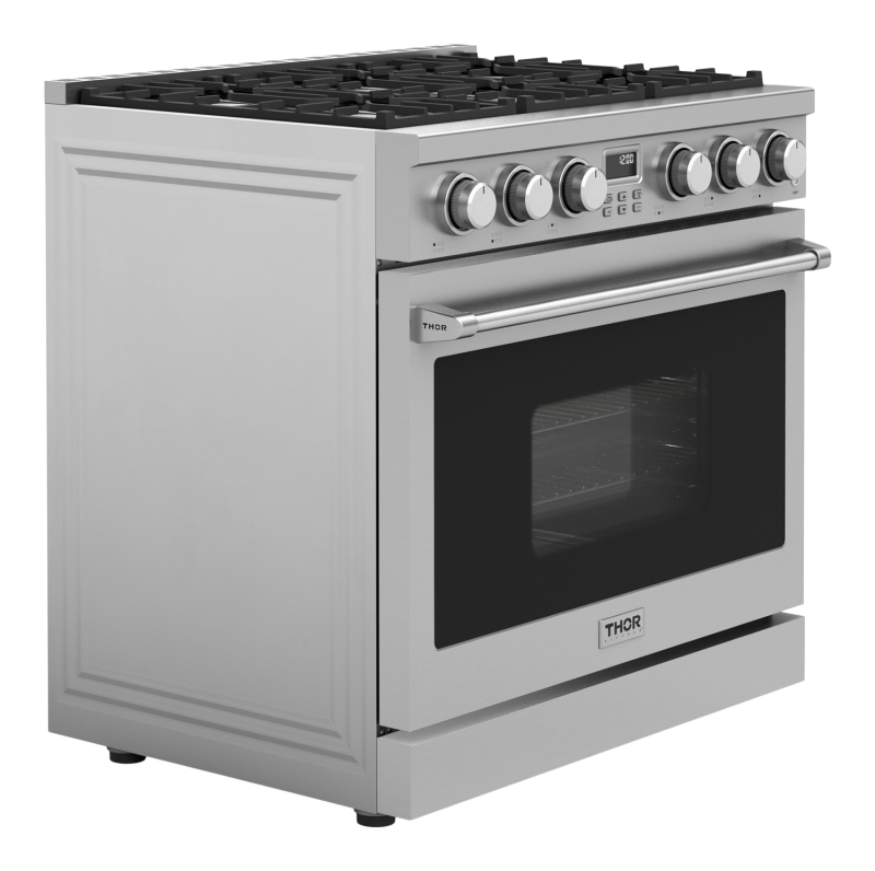 THOR KITCHEN  36 Inch Contemporary Professional Liquid Propane Range Thor Kitchen - Stainless Steel (ARG36LP)