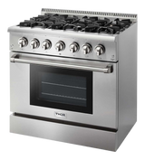 THOR KITCHEN  36-inch Dual Fuel Range Professional - Stainless Steel (HRD3606U)