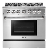 THOR KITCHEN  36-inch Professional Dual Fuel Liquid Propane Range - Stainless Steel (HRD3606ULP)