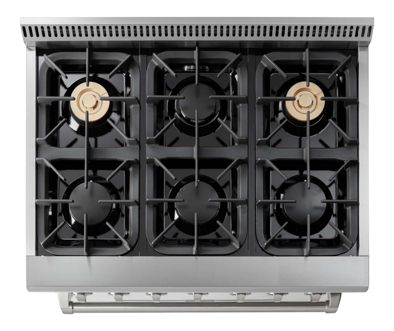 Thor Kitchen  36 Inch Professional Dual Fuel Liquid Propane Range - Stainless Steel (HRD3606ULP)