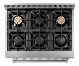 Thor Kitchen  36 Inch Professional Dual Fuel Liquid Propane Range - Stainless Steel (HRD3606ULP)