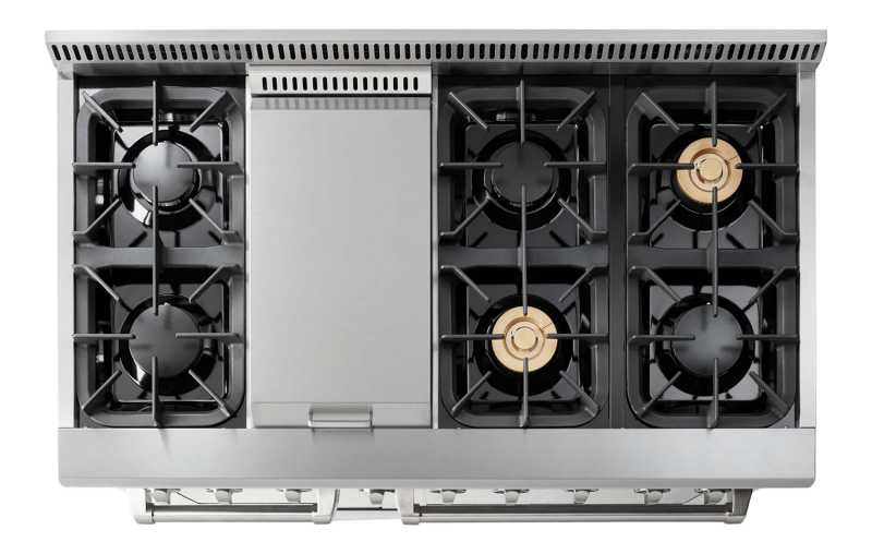 Thor Kitchen  48 Inch Dual Fuel Range in Stainless Steel - Professional (Discontinued) - Stainless Steel (HRD4803U)