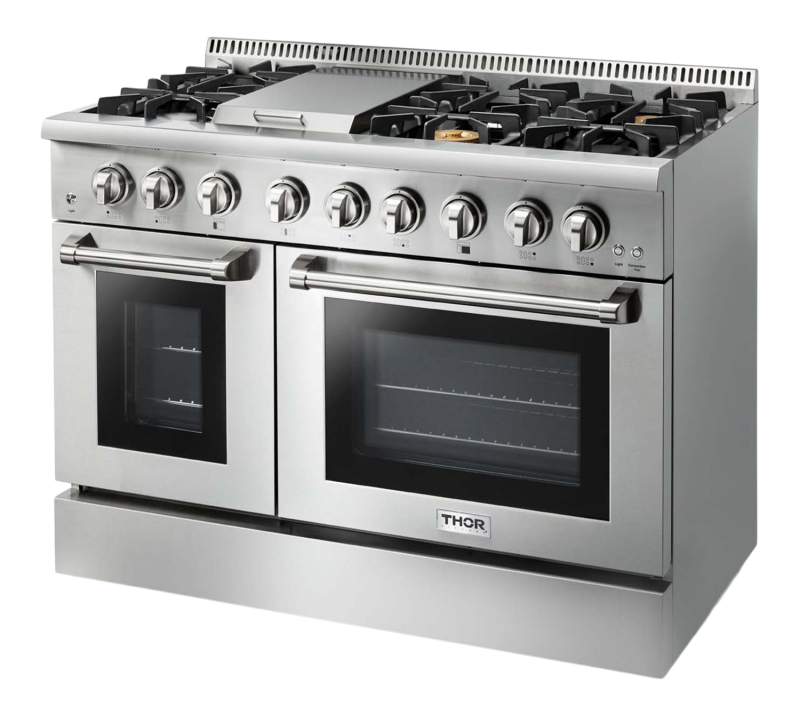 THOR KITCHEN  48 Inch Professional Dual Fuel Range In Stainless Steel - Stainless Steel (HRD4803ULP)