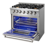 Thor Kitchen  36 Inch Professional Liquid Propane Range - Stainless Steel (HRG3618ULP)