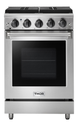 Thor Kitchen  24 Inch 4 Burner Gas Range In Stainless Steel - Stainless Steel (LRG2401U)