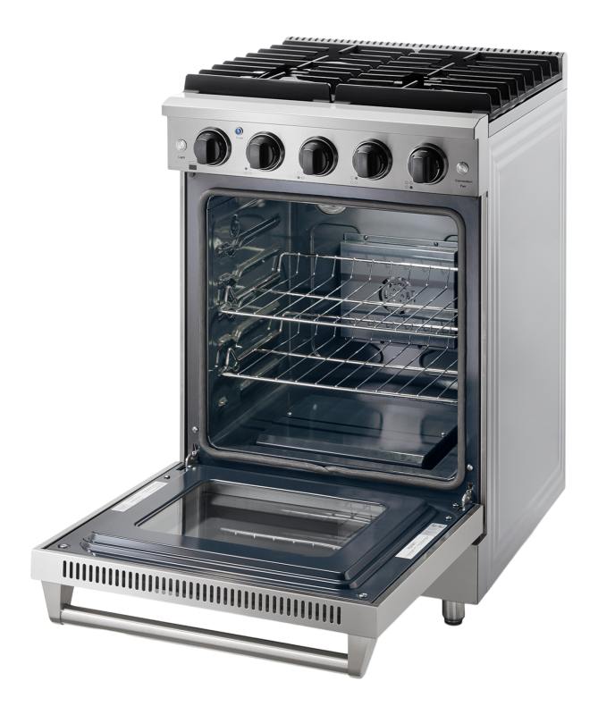 Thor Kitchen  24 Inch 4 Burner Gas Range In Stainless Steel - Stainless Steel (LRG2401U)