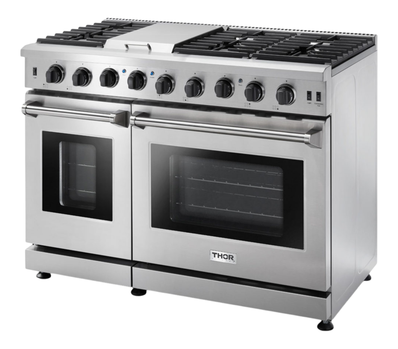 Thor Kitchen  48 Inch Liquid Propane Range, 6 Burner Griddle Double Oven Thor Kitchen - Stainless Steel (LRG4807ULP)