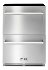 THOR KITCHEN  24 Inch Indoor Outdoor Refrigerator Drawer - Stainless Steel (TRF24U)