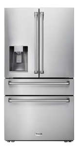 THOR KITCHEN  36 Inch Professional French Door Refrigerator With Ice And Water Dispenser - Stainless Steel (TRF3601FD)