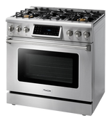 Thor Kitchen  36 Inch Tilt Panel Gas Range Professional - Stainless Steel (TRG3601)