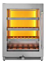 THOR KITCHEN  24-inch Single Zone Wine Cooler, Left Swing, 45 Wine Bottle Capacity - Stainless Steel (TWC24ULLH)