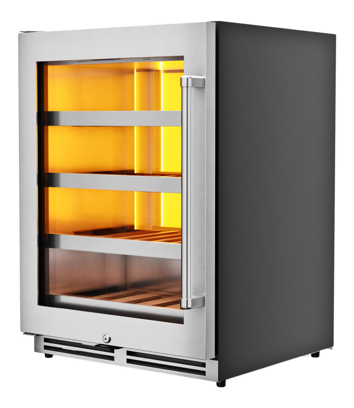 THOR KITCHEN  24 Inch Single Zone Wine Cooler, Left Swing, 45 Wine Bottle Capacity - Stainless Steel (TWC24ULLH)