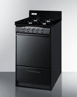 Summit 20" Wide Gas Range, Open Burners - Black (TNM1107C)