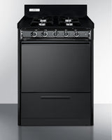 SUMMIT  24" Wide Gas Range, Open Burners - Black (TNM6107C)