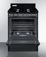 SUMMIT  24" Wide Gas Range, Open Burners - Black (TNM6107C)