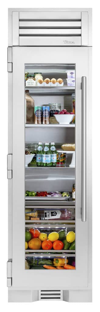 True Residential  24″ Glass Door Refrigerator Column - Stainless Steel (TR24REFLSGA)