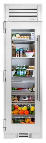True Residential  24″ Glass Door Refrigerator Column - Stainless Steel (TR24REFLSGA)