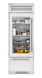 True Residential  30″ Glass Door Refrigerator with Bottom Freezer - Stainless Steel (TR30RBFLSGA)