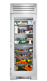 True Residential  30″ Glass Door Refrigerator Column - Stainless Steel (TR30REFLSGC)