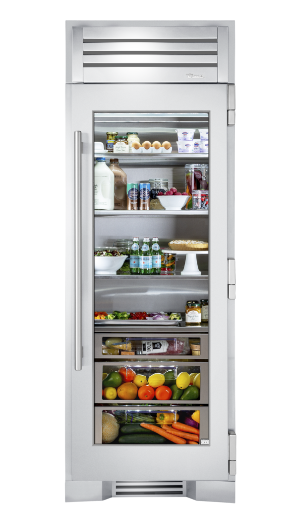 True Residential  30″ Glass Door Refrigerator Column - Stainless Steel (TR30REFRSGC)