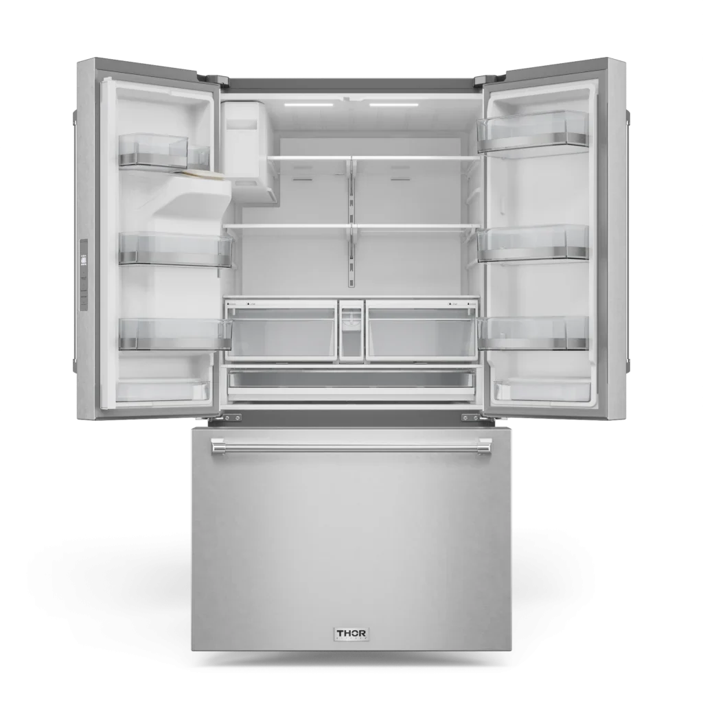 Thor Kitchen  36 Inch Professional French Door Refrigerator With Ice And Water Dispenser Thor Kitchen - Stainless Steel (TRF3628FFD)