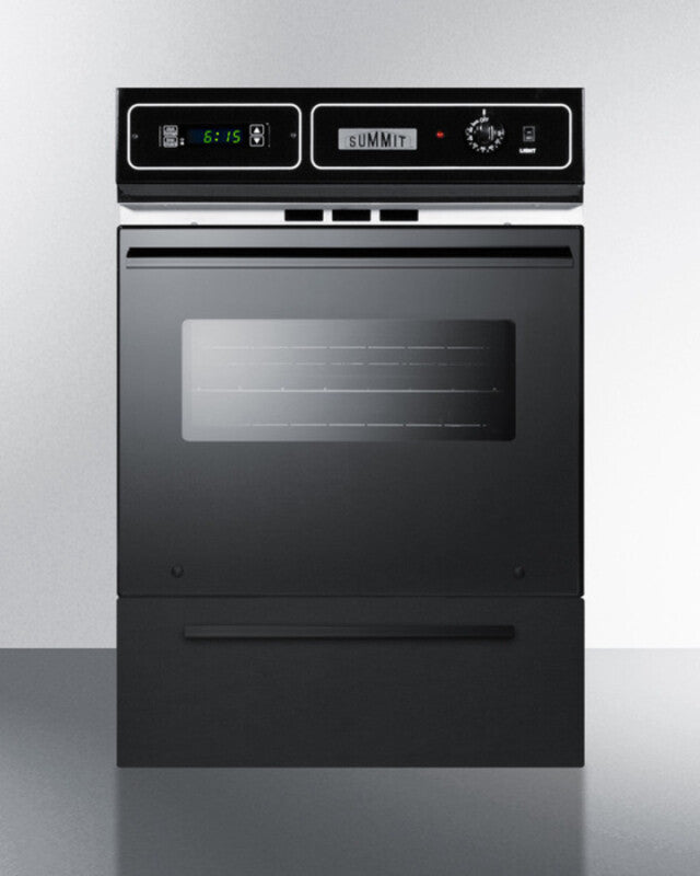 SUMMIT 24" Wide Gas Wall Oven - Black (TTM7212KW)