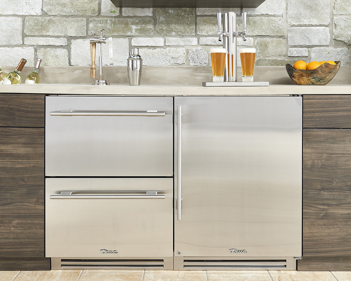 True Residential  24″ Single Tap Beverage Dispenser Solid Stainless - Stainless Steel (TUR24BDLSSC)