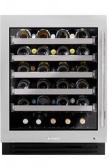 True Residential  24″ ADA Height Wine Cabinet Stainless Glass - Stainless Steel (TUWADA24LGAS)