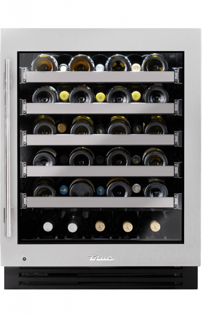 True Residential  24″ ADA Height Wine Cabinet Stainless Glass - Stainless Steel (TUWADA24RGAS)