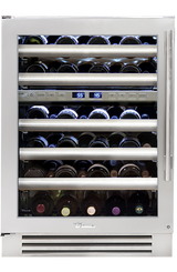 True Residential  24″ Dual Zone Wine Cabinet Stainless Glass - Stainless Steel (TWC24DZLSGC)