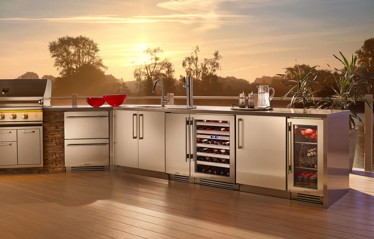 True Residential  24″ Dual Zone Wine Cabinet Stainless Glass - Stainless Steel (TWC24DZLSGC)