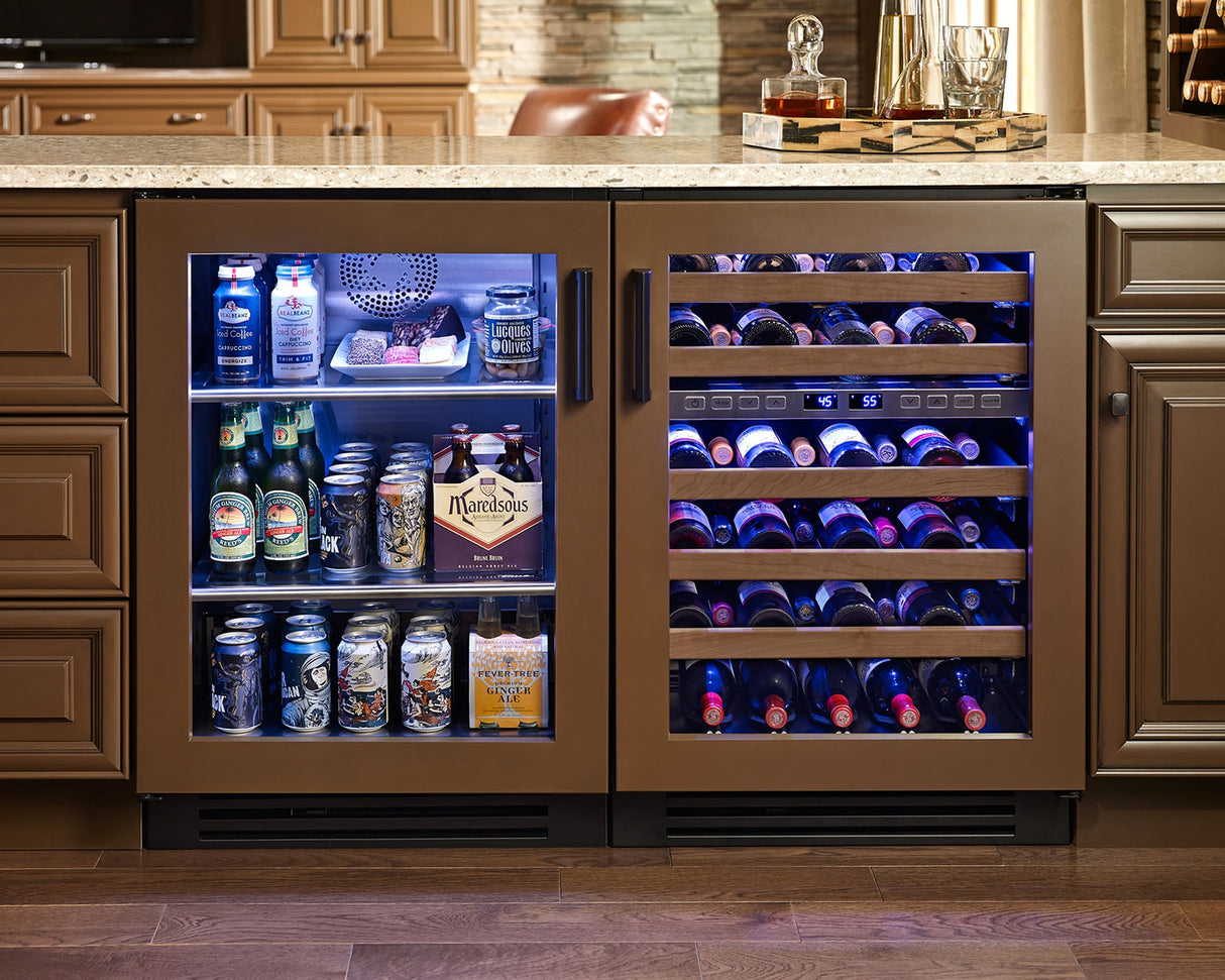 True Residential  24″ Dual Zone Wine Cabinet Stainless Glass - Stainless Steel (TWC24DZLSGC)