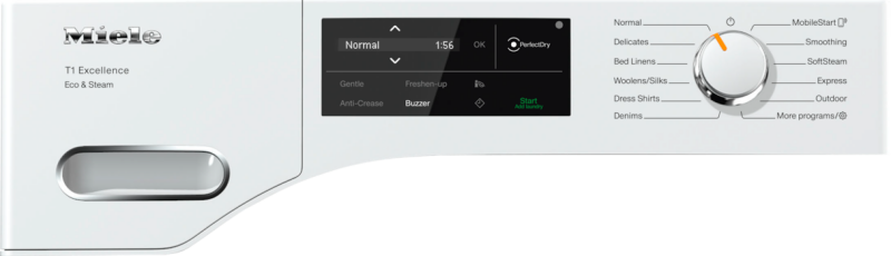 Miele T1 Heat?Pump Dryer: With?@home and SteamFinish for smart laundry care. - Lotus white (TXI680WP)