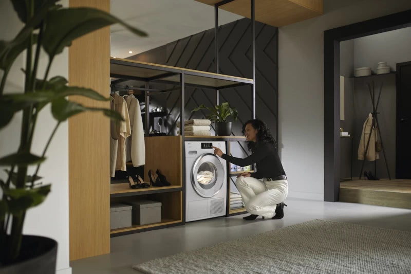 Miele T1 Heat?Pump Dryer: With?@home and SteamFinish for smart laundry care. - Lotus white (TXR860WP)