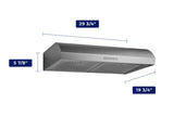 Hauslane  HAUSLANE HOOD 30" UNDER CABINET 400 CFM - Stainless Steel (UCB018SS30)