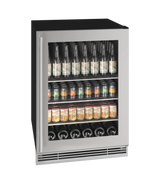 U-Line 24" Beverage Center in Stainless Frame - Stainless Frame (UHBV024SG01A)