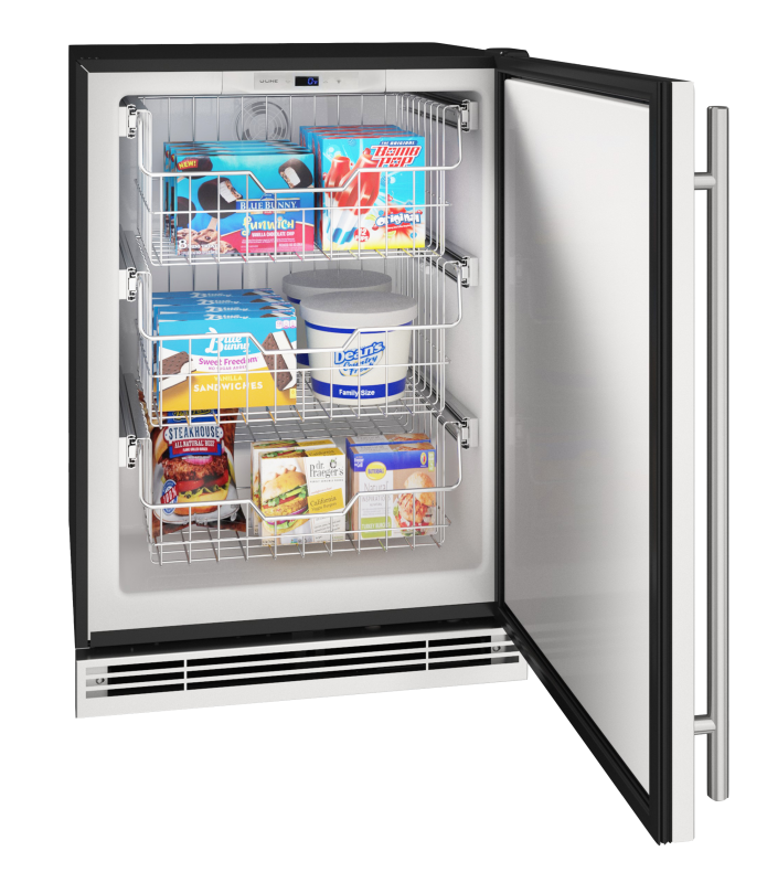 U-Line 24" Convertible Freezer in Stainless Solid - Stainless Solid (UHFZ124SS01B)