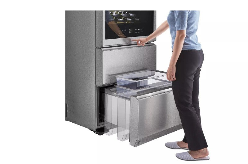 LG Signature LG SIGNATURE 15 cu. ft. Smart wi-fi Enabled InstaView® Wine Cellar Refrigerator - Ref Signature Textured Steel (URETC1408N)