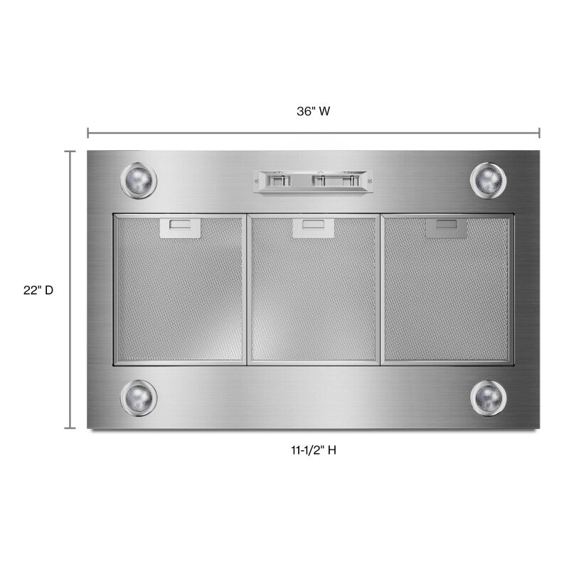 JennAir 36" 585 or 1170 CFM Motor Class Custom Hood Liner - Stainless Steel (UVL6036JSS)